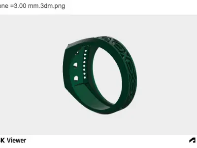 Apex Trio Stone Ring 3D print model