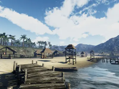 Tiki Island Updated Low-poly 3D model