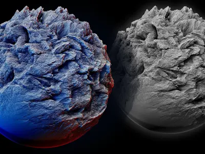Ultra HQ Terrain Seamless Sculpt Zbrush brushes and Alphas Vol3 3D model