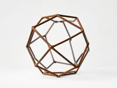 Geometric Wireframe Sculptural Model Pack Low-poly 3D model