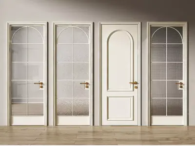 Wooden-door Single-door Bedroom-door Glass-door Bathroom-door 3D model