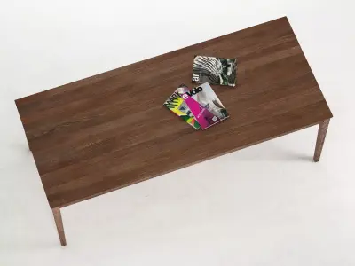 No dining table with wooden legs 3D model