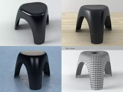 Elephant stool 3D model purchase