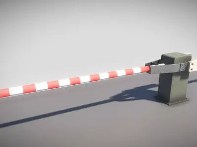 Low-Poly Railroad Barrier 3m Low-poly 3D model