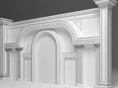 Modern wall panel 3D model