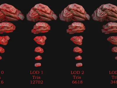 Rocks Stones Pebble Environment for Mine Low-poly 3D model