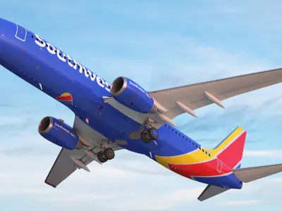  Boeing 737-800 Southwest Rigged with Cockpit and Interior 