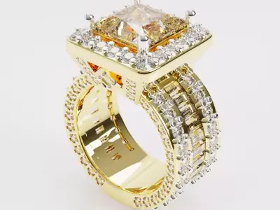 Geometric Brilliance Ring 3D print model