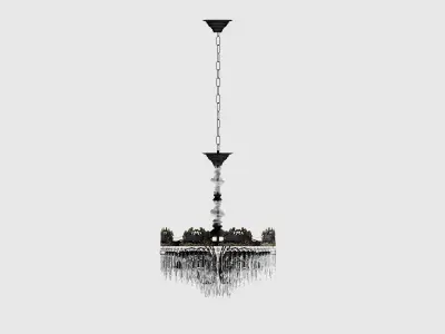 Large Continental Waterfall Chandelier 3d model 3D model