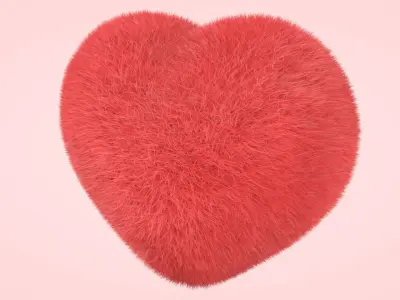 Heart - Fluffy Cushion  Low-poly 3D model