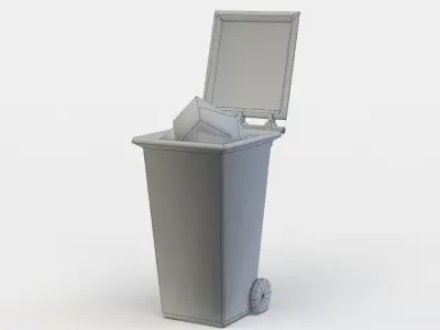 Garbage container Low-poly 3D model 10