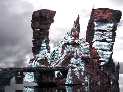 Quest for Power Ice stone ruins 3D model