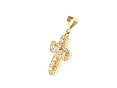 Cross pendant 3D print model 5