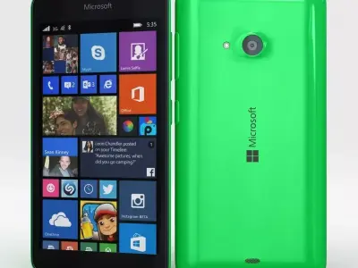 Microsoft Lumia 535 and Dual SIM Green Low-poly 3D model