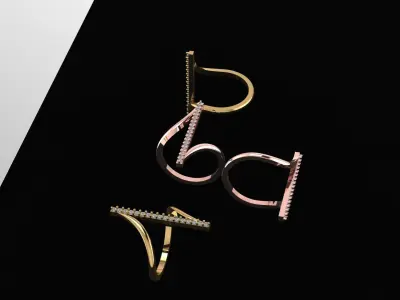 light weight ring for women with stone 3D print model