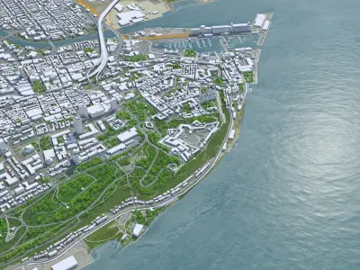 Quebec Downtown Canada Low-poly 3D model