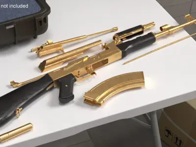  AK 47 Disassembled Gold and Ebony 