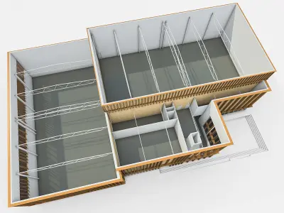 Sports Building 02  Low-poly 3D model