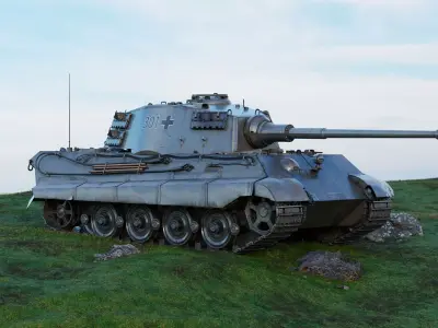 Tank Tiger WW2 AAA  Low-poly 3D model