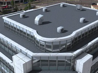 Modern office building 3D model 6