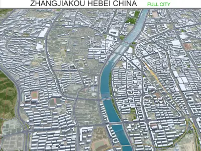 Zhangjiakou Hebei China 50km Low-poly 3D model