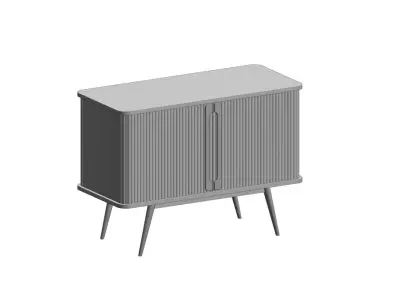 Walnut stained 2 door sliding buffet cabinet Wapong Series 3D model