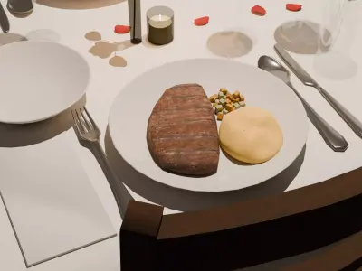 Romantic Dinner Dining Set  3D model