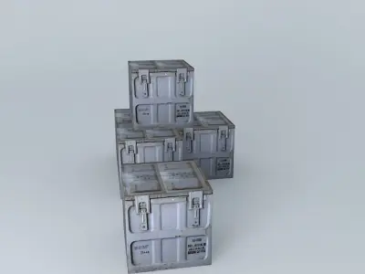 metal boxes Free 3D model