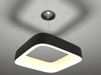 Modern Square Hollow Hanging Ceiling Light Low-poly 3D model