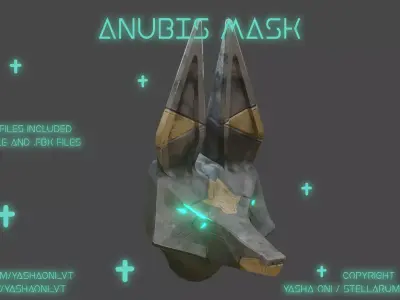 Anubis Mask Low-poly 3D model
