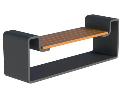 City Bench 10 Low-poly 3D model