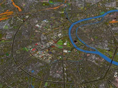 Moscow city of Russia 2021 Low-poly 3D model