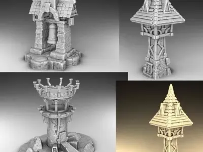 Collection - houses of the Middle Ages 3D print model