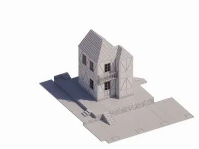 3d  module for medieval houses design  lighthouse as a gift Low-poly 3D model