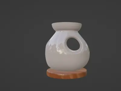 Candles and candleholders  Ceramic Oil Burner Low-poly 3D model