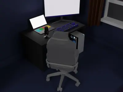 Gamer Room Low-poly 3D model