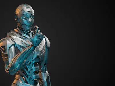 Futuristic Robot Man 3 - Rigged 3D model