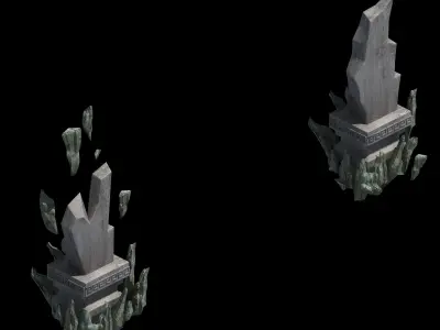 Magic Palace - Mountain - Stone tablet 3D model