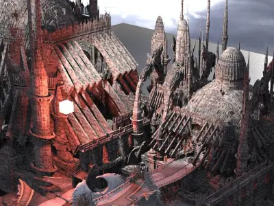 Dark World Grand Temple Dome Kit bash 2  3D model