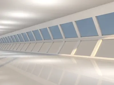 Sci Fi Tunnel Low-poly 3D model 4