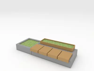 Bench Park 5 Low-poly 3D model
