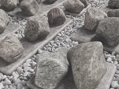 Flowerbed  street decor  stone n3 3D model