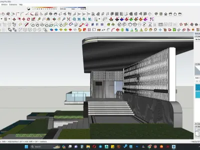 Gate house pedestrian urban steps 3d model 3D model