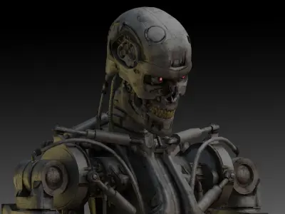 T-800 Terminator 3D Model High-Quality Rigged Low-poly 3D model