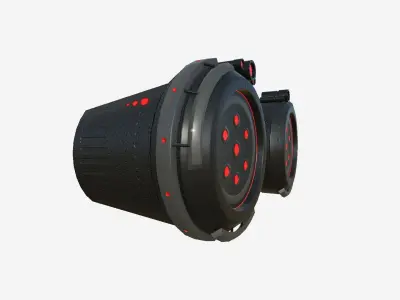 SciFi Glasses G03 Black Red - Character Design Fashion Low-poly 3D model