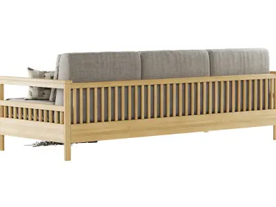 Tribeca outdoor three-seater sofa  3D model