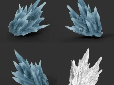 Scifi Spiky Ice 220626 - Ultra HD 16K Textures Low-poly 3D model
