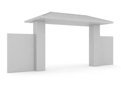 garden gate 3D model Low-poly 3D model