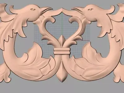 Artcam 3D relief STL models for CNC woodworking E134 3D model