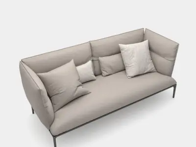 Sofa with high backrest 3D model